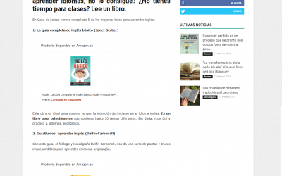 El medio Casa de Letras sitúa el GuíaBurros: Aprender inglés como uno de los mejores libros de 2018 sobre el idioma
